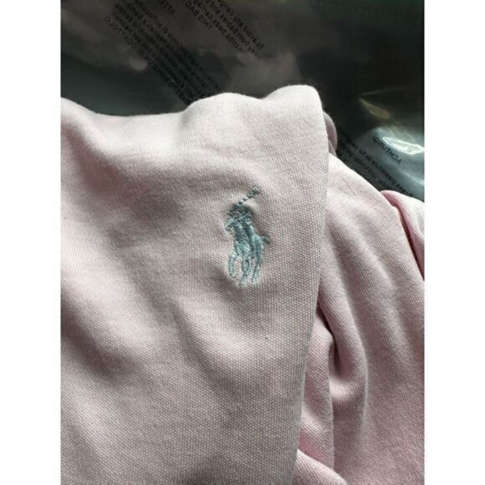 Polo Ralph Lauren XXL Polo Shirt Classic Fit Short Sleeve Pink/Baby Blue Pony - Picture 3 of 5